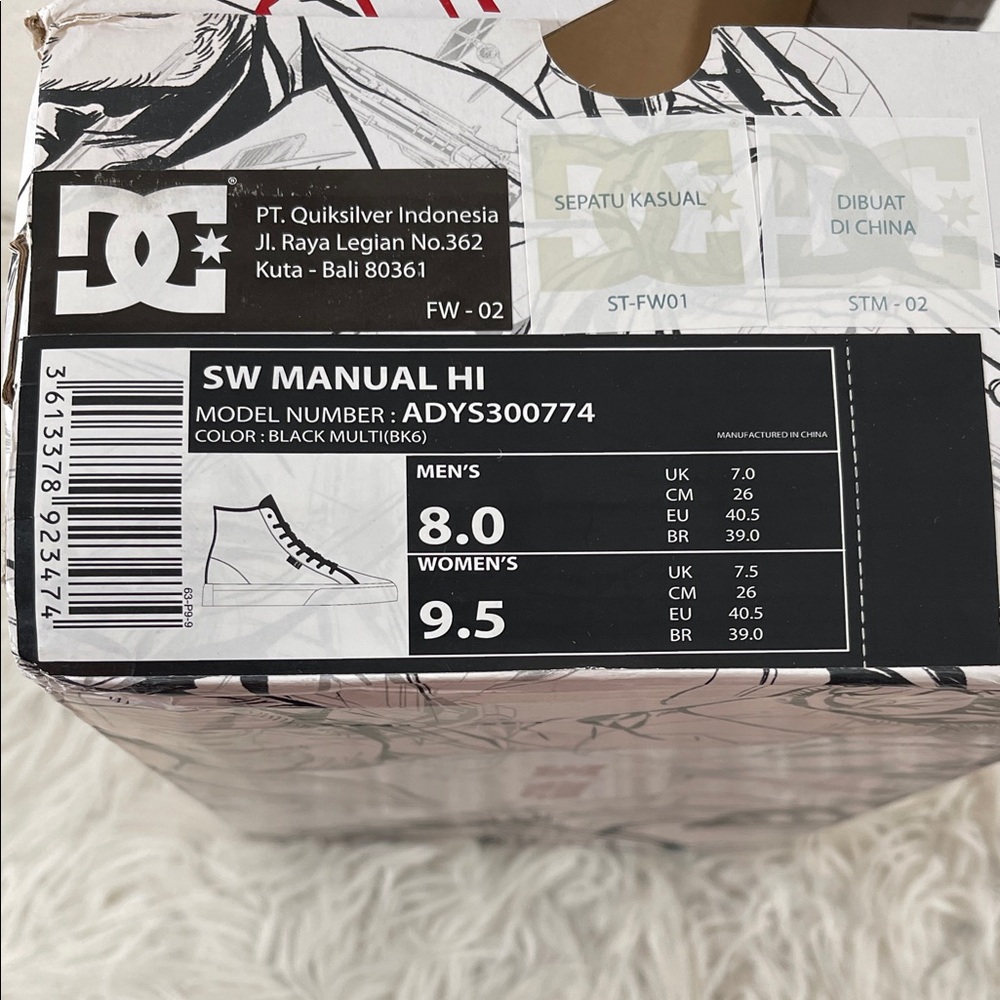 DC Star Wars Manual HI Unisex Black Canvas Skate Inspired Sneakers Shoes Size 8 - Picture 12 of 13
